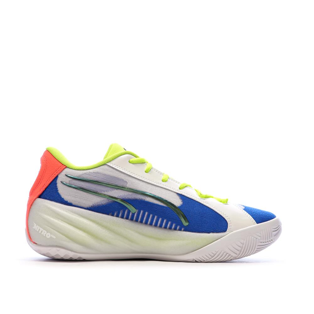 Chaussures de Basketball Blanches/Bleu Homme Puma All-pro Nitro vue 2