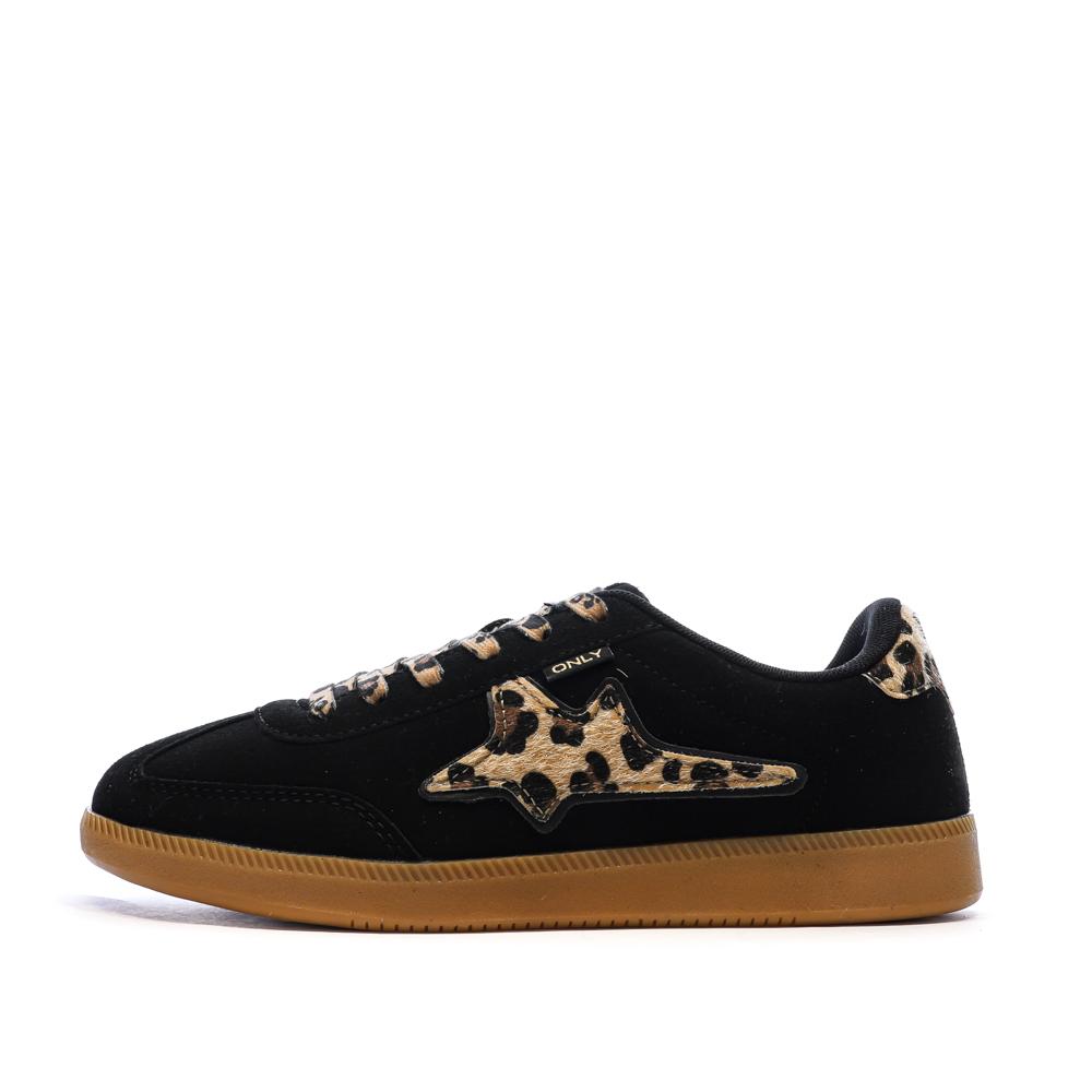 Zapatillas negras/leopardo para mujer Only Star barato