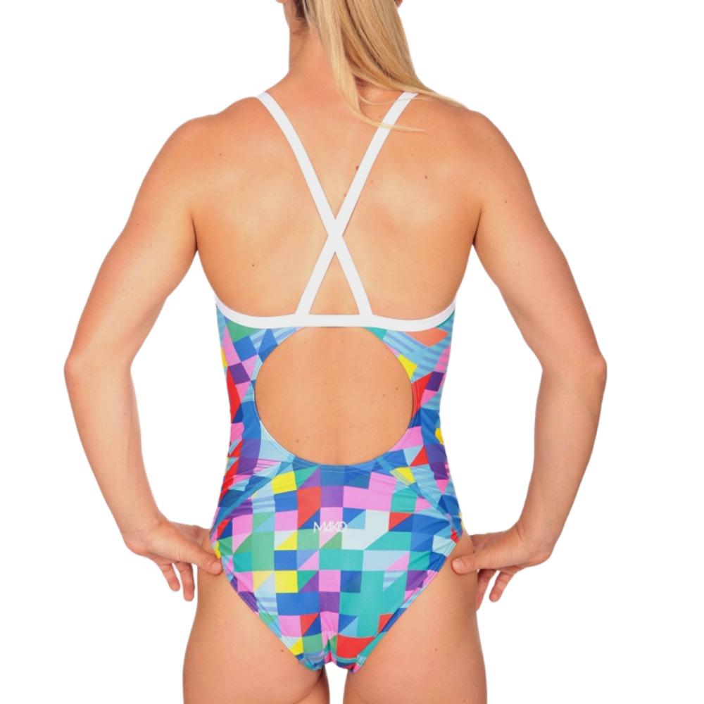 Bañador azul/blanco para mujer Mako Nereid Pixel ver 2