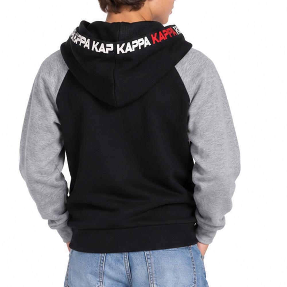 Schwarzer Kapuzenpullover mit Reißverschluss für Jungen von Kappa Authentic Ansicht 2