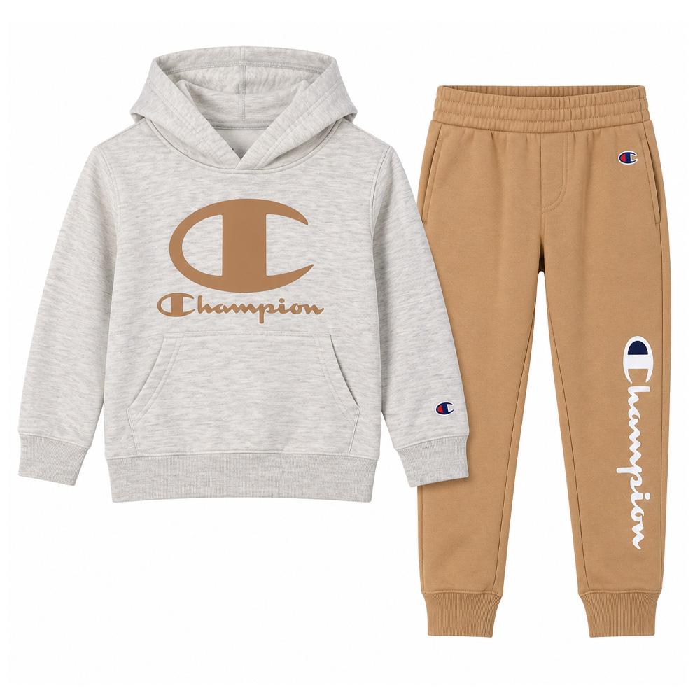 Champion Grey/Beige Boys’ Tracksuit: Hoodie and Joggers affordable