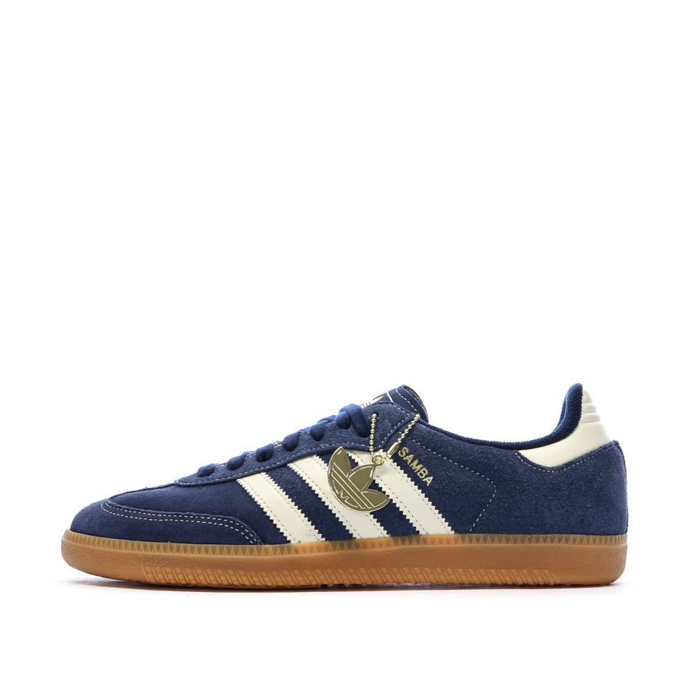 Baskets Bleu Marine/Blanc Homme Adidas Samba pas cher