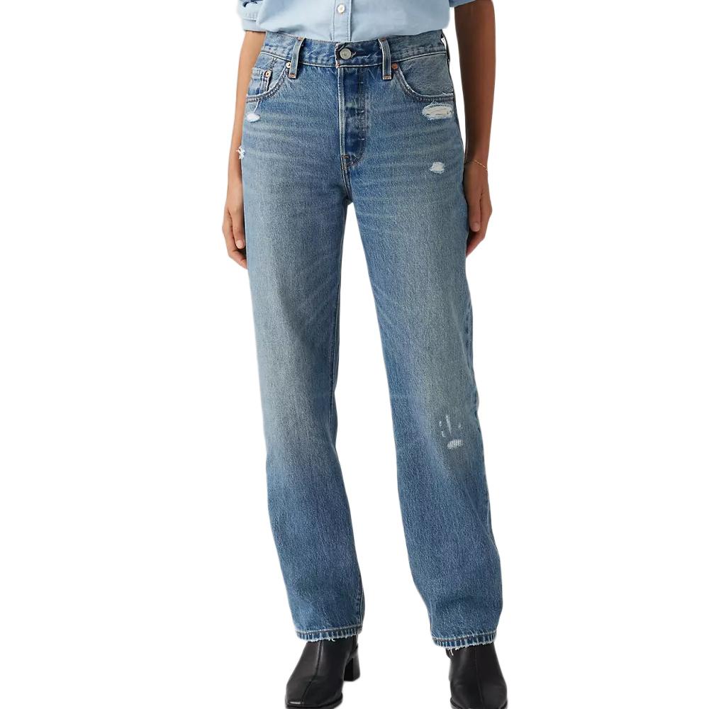 Jean 501 90s Bleu Clair Délavé Femme Levi's A1959 pas cher