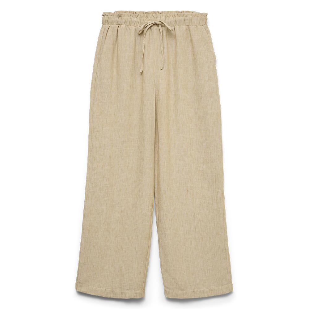 Beigefarbene, locker sitzende Damenhose von Vero Moda, Modell „Charline“ günstig