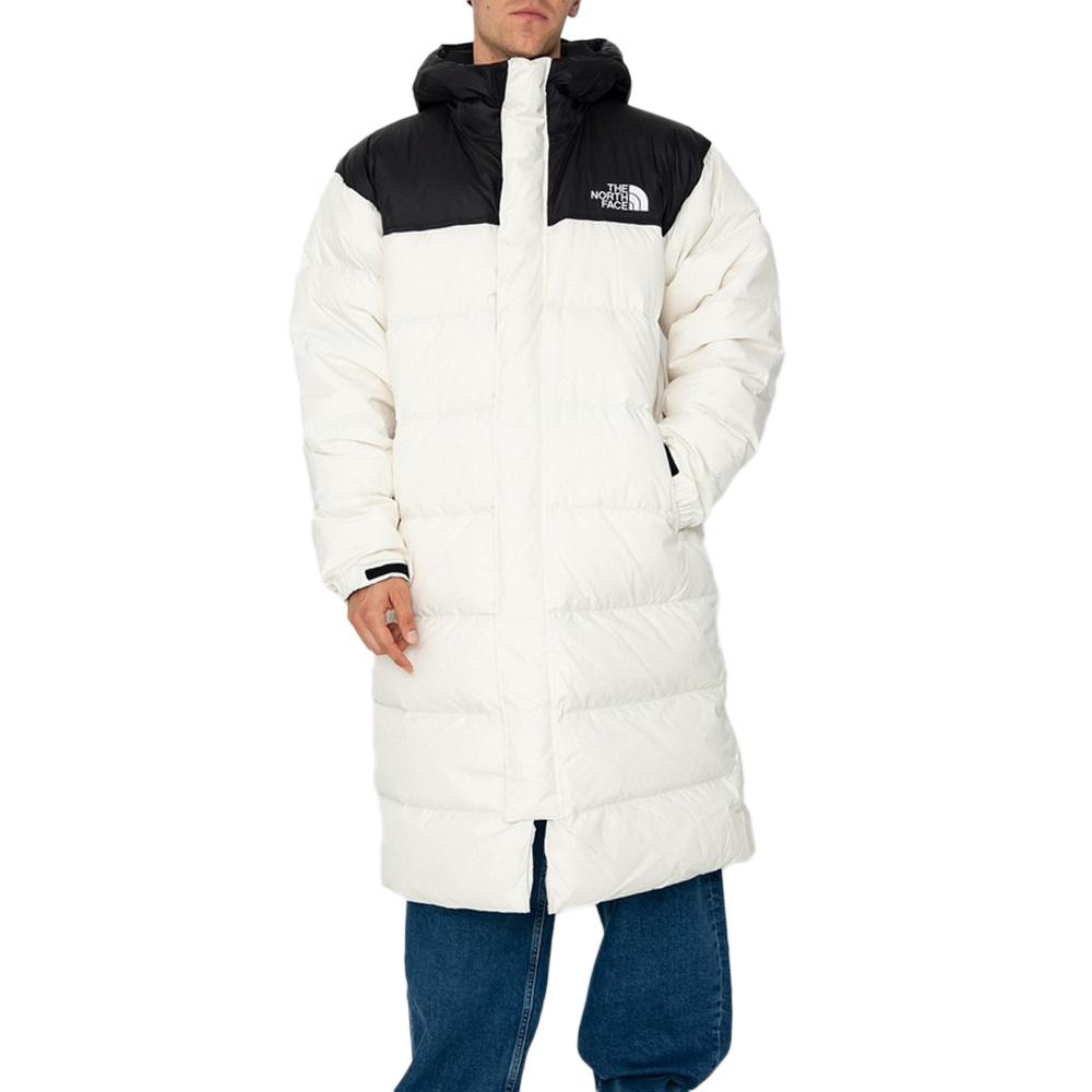 Parka larga The North Face Nuptse, blanco/negro, hombre barato
