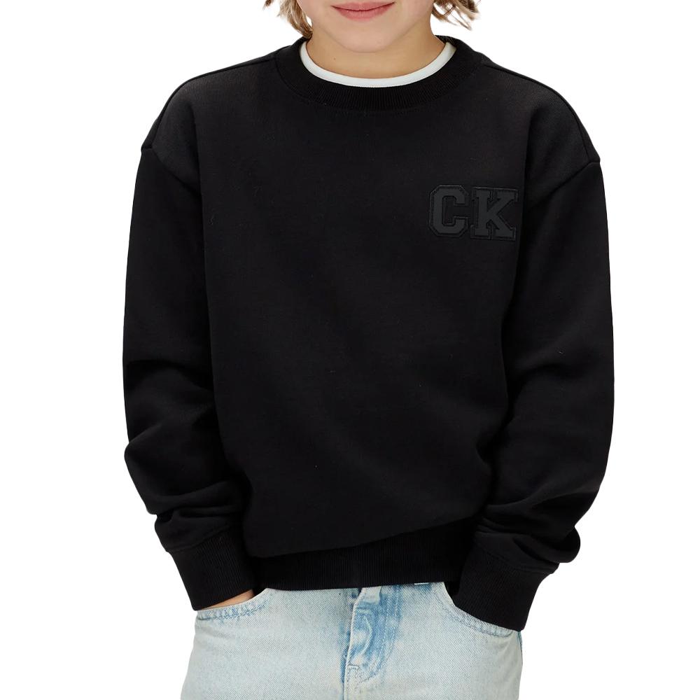 Calvin Klein Jeans Black Boys’ Relaxed Crewneck Sweatshirt affordable