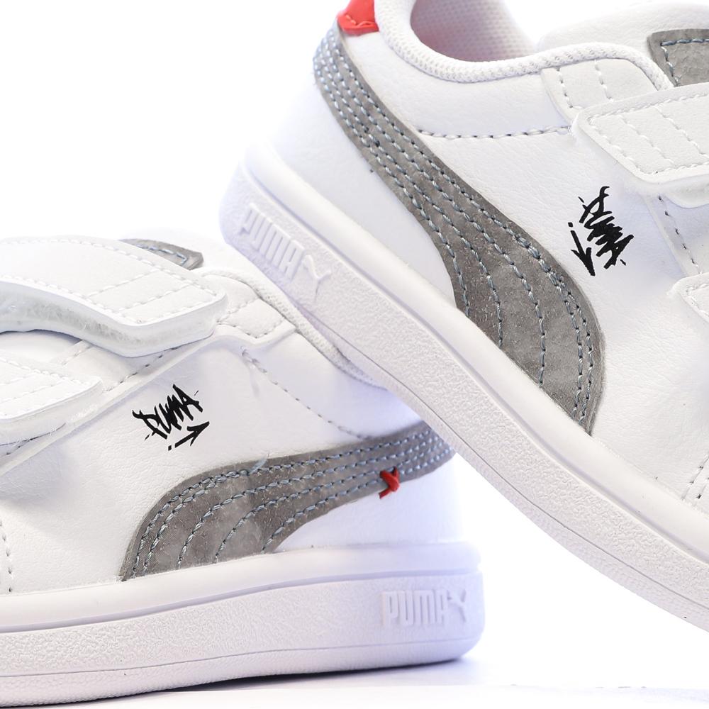 Zapatillas blancas para niño Puma Smash 3.0 Mid 9 ver 7