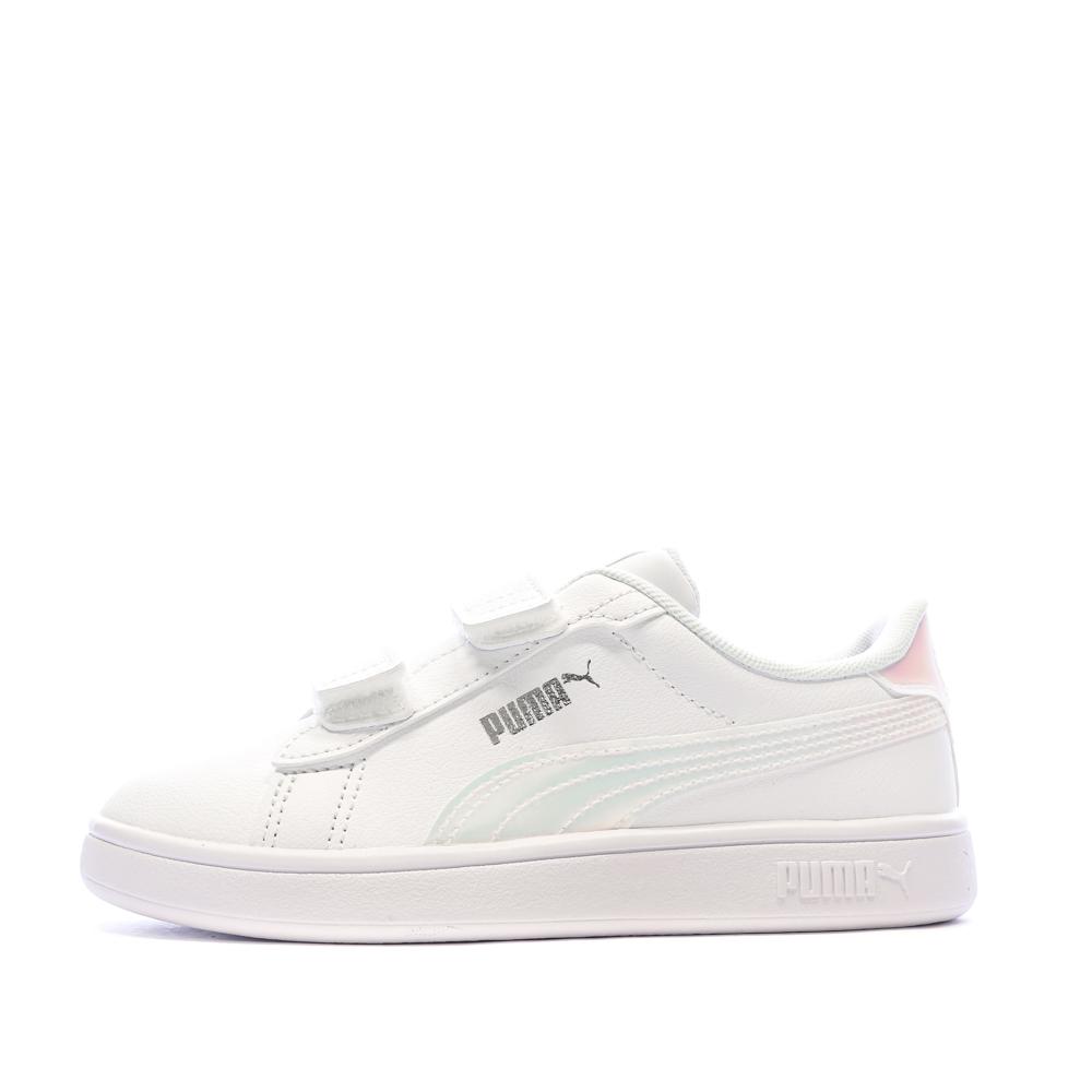 Baskets Blanches Fille Puma Smash 3.0 HoloS pas cher