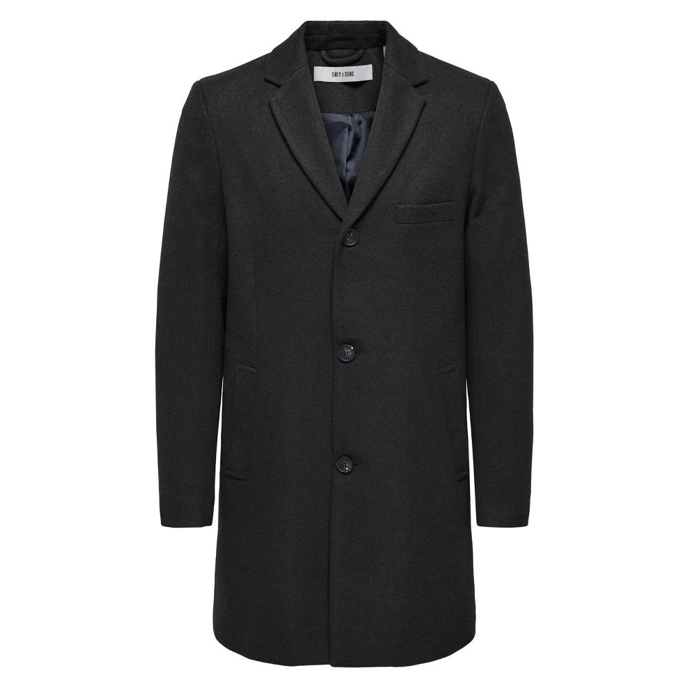 Only &amp; Sons Maylon Abrigo negro para hombre barato