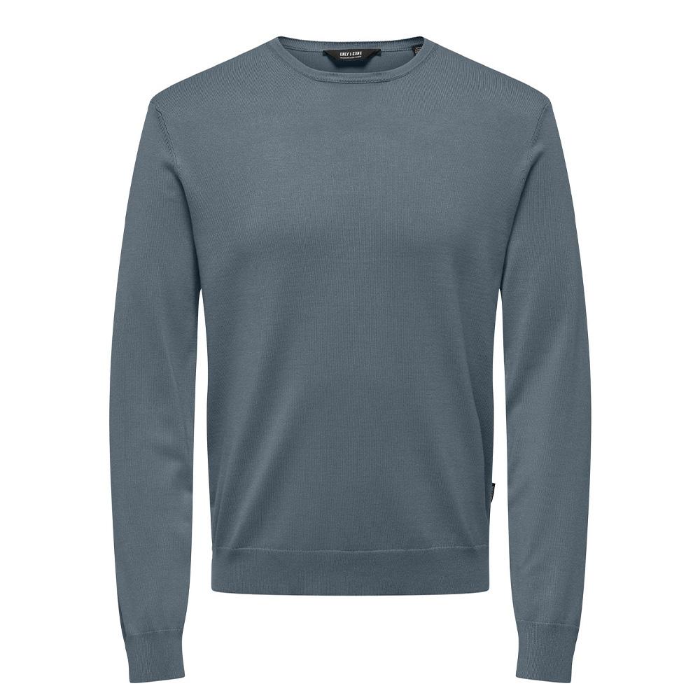 Blau-grauer Herrenpullover „Only & Sons Life Crew Knit“ günstig