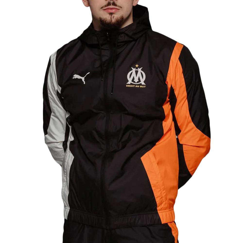 Chaqueta de fútbol OM Negra/Naranja Hombre Puma 2023/24 barato