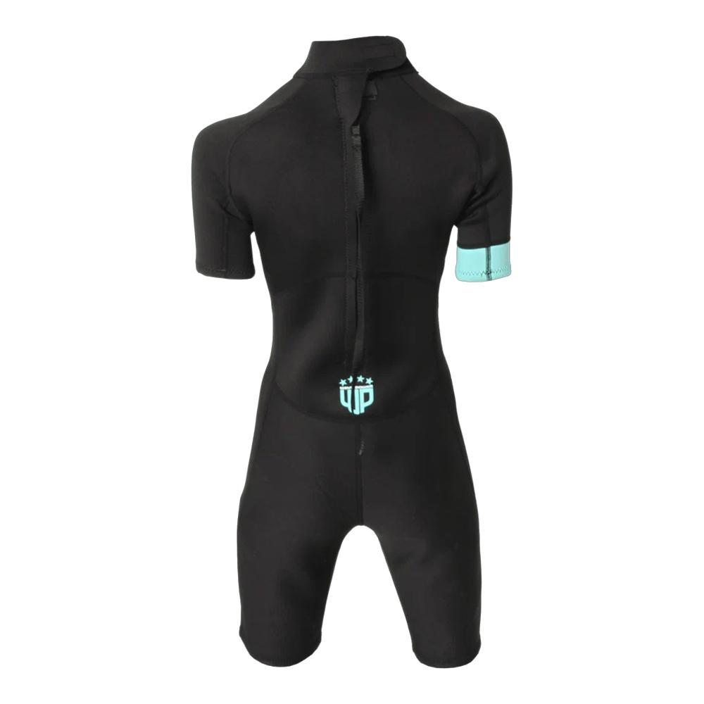 Surf-Neoprenanzug Schwarz/Türkis Unisex Wave Power Shorty Ansicht 2