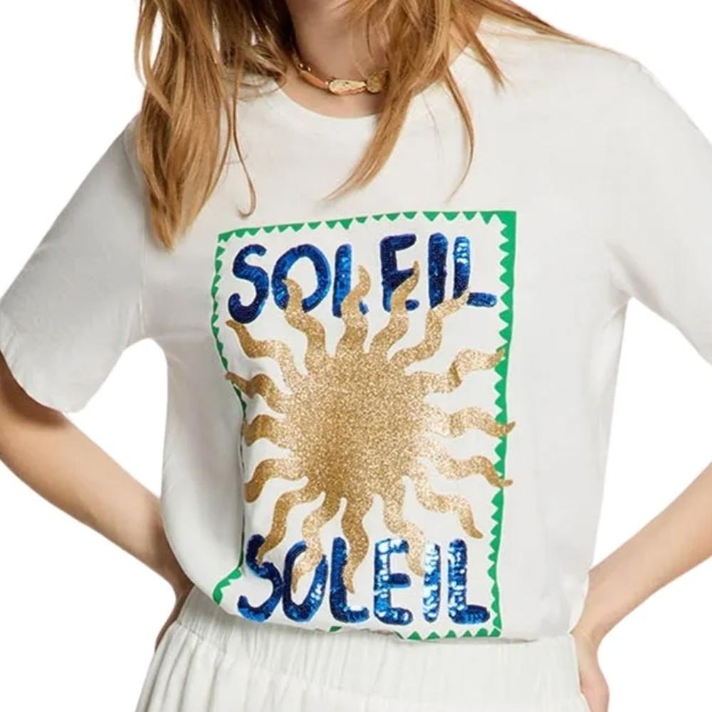 Camiseta blanca de mujer Morgan con inscripción barato