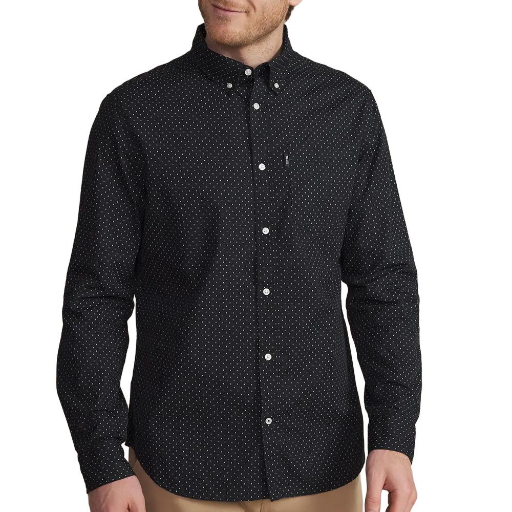 Camisa negra de lunares para hombre TBS WALIDCHE barato