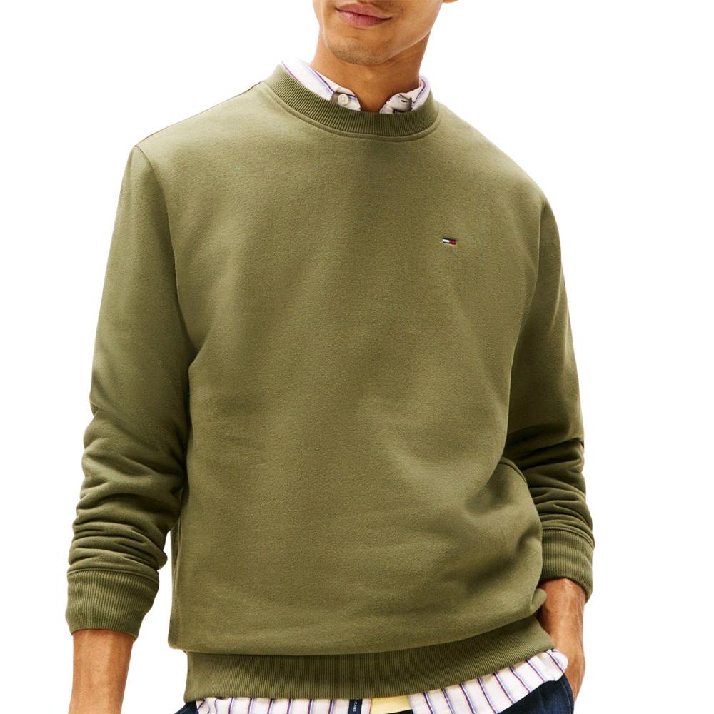 Dunkelgrünes Herren-Sweatshirt „Reg Flag Crews“ von Tommy Hilfiger günstig