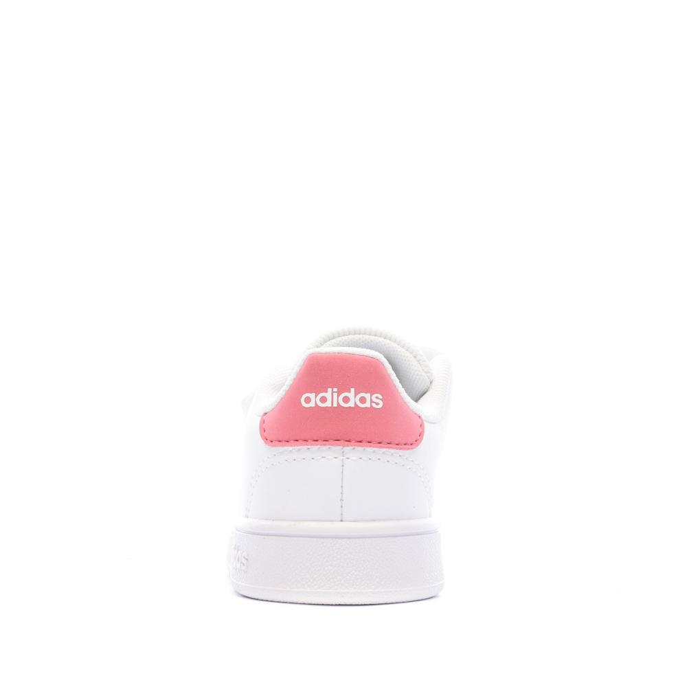 Baskets Blanc/Rose Bébé/Fille Adidas Advantage Cf vue 3