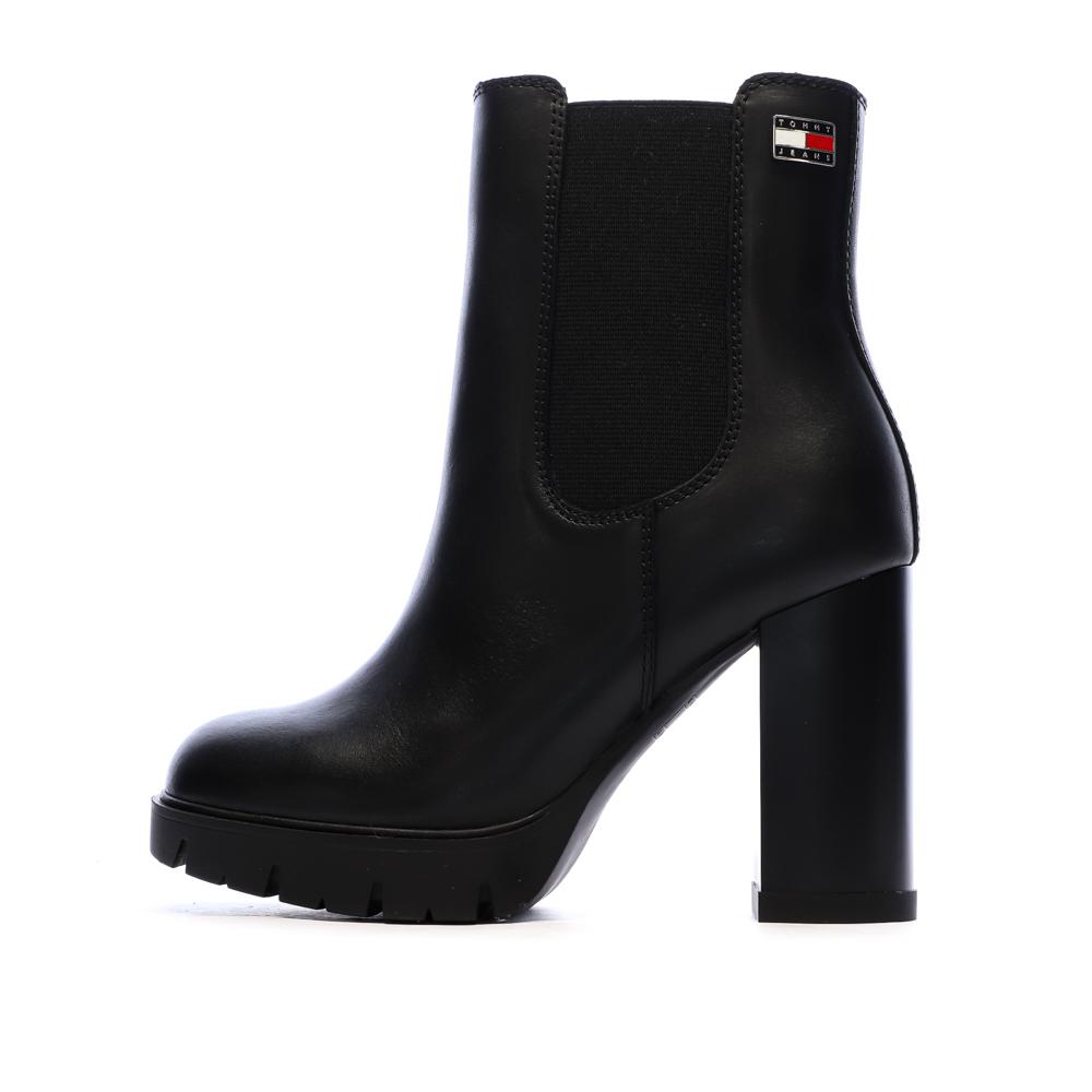 Schwarze Damen-Stiefeletten von Tommy Hilfiger im Chelsea-Stil günstig