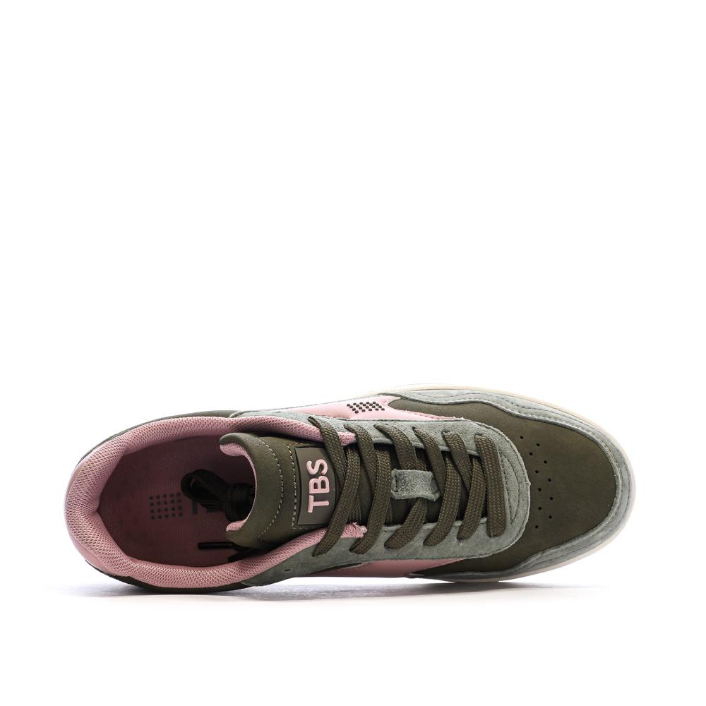 Baskets Kaki Femme TBS Tennis vue 4