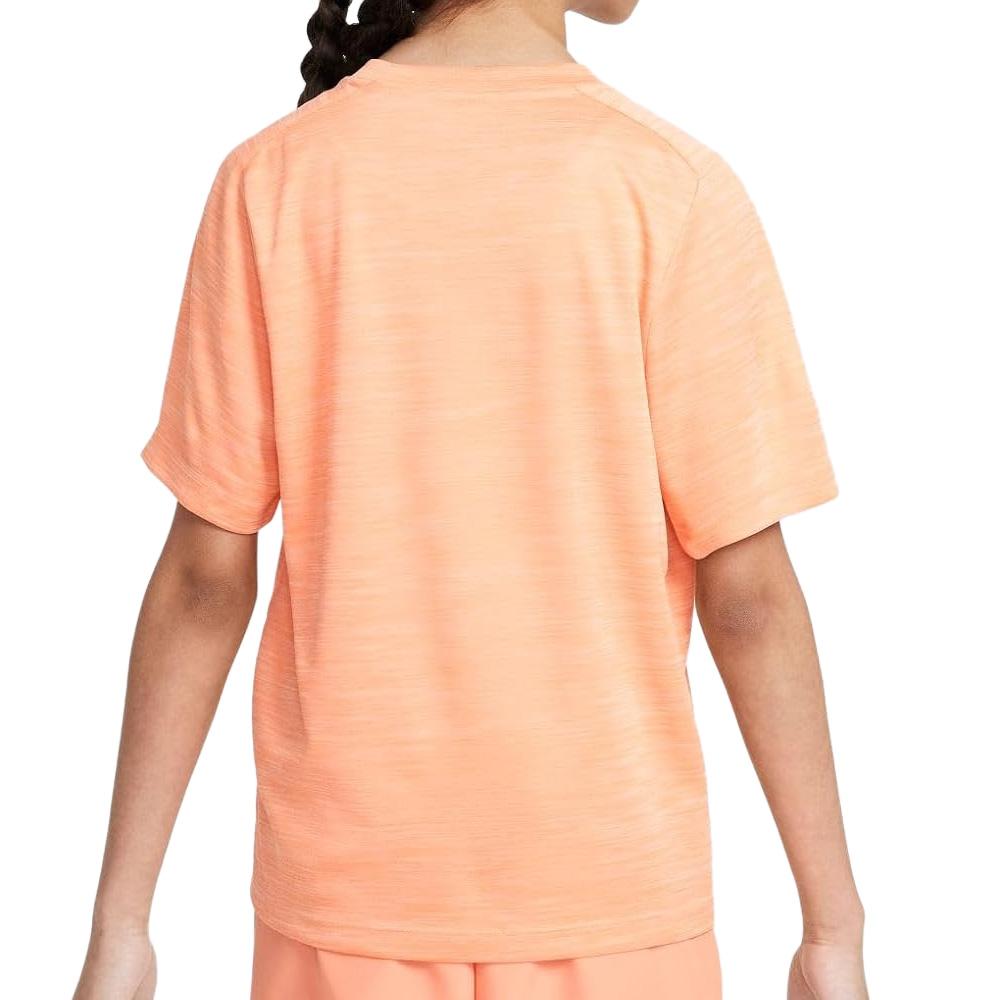 Camiseta naranja coral para niña de Nike Running ver 2