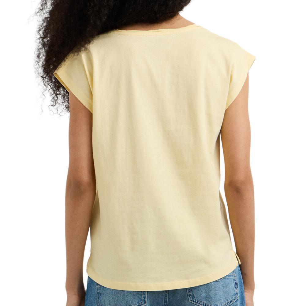 Gelbes Damen-T-Shirt von Pepe Jeans, Modell Cloe Ansicht 2