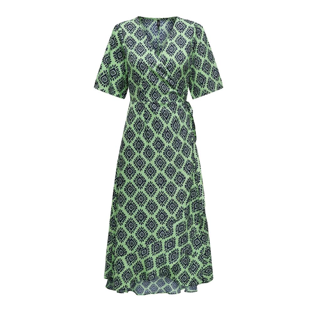 Langes Kleid Fluo-Grün Frau Only Leah günstig