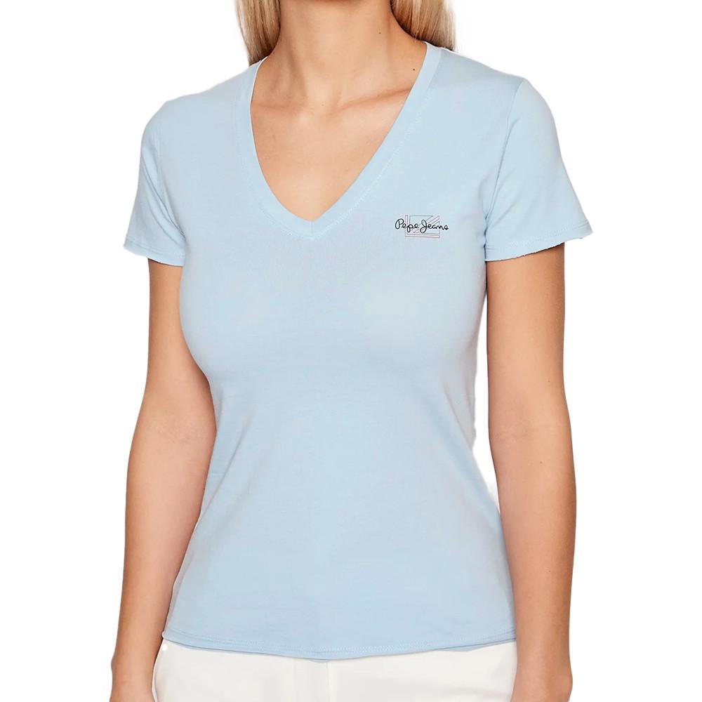 T-shirt Bleu Femme Pepe Jeans Bleu N pas cher