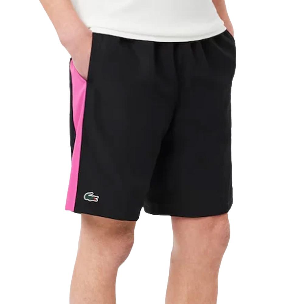 Men’s Black Lacoste Print Shorts affordable
