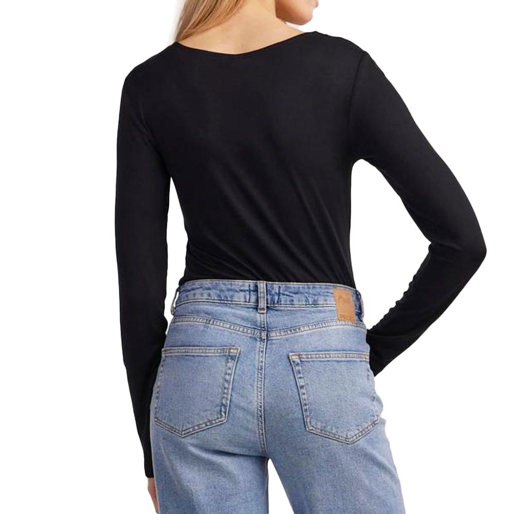Camiseta negra de mujer Pieces Pcbarbera ver 2