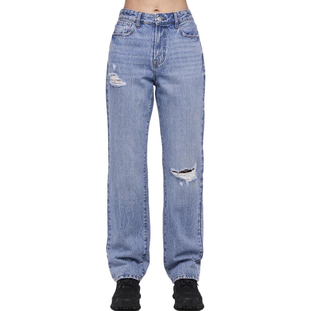 Jean Droit Bleu Femme Pieces Donna pas cher
