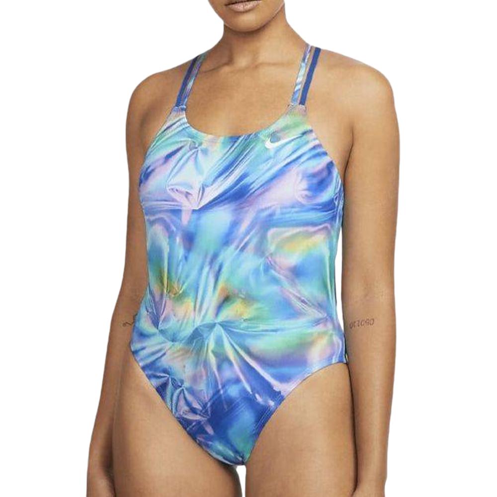 Einteiliger Badeanzug Blau Damen Nike Spiderback günstig
