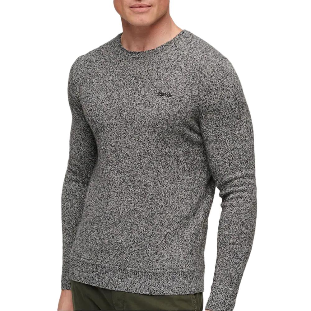 Pull Gris Chiné Homme Superdry Essential Slim Fit Jumper pas cher