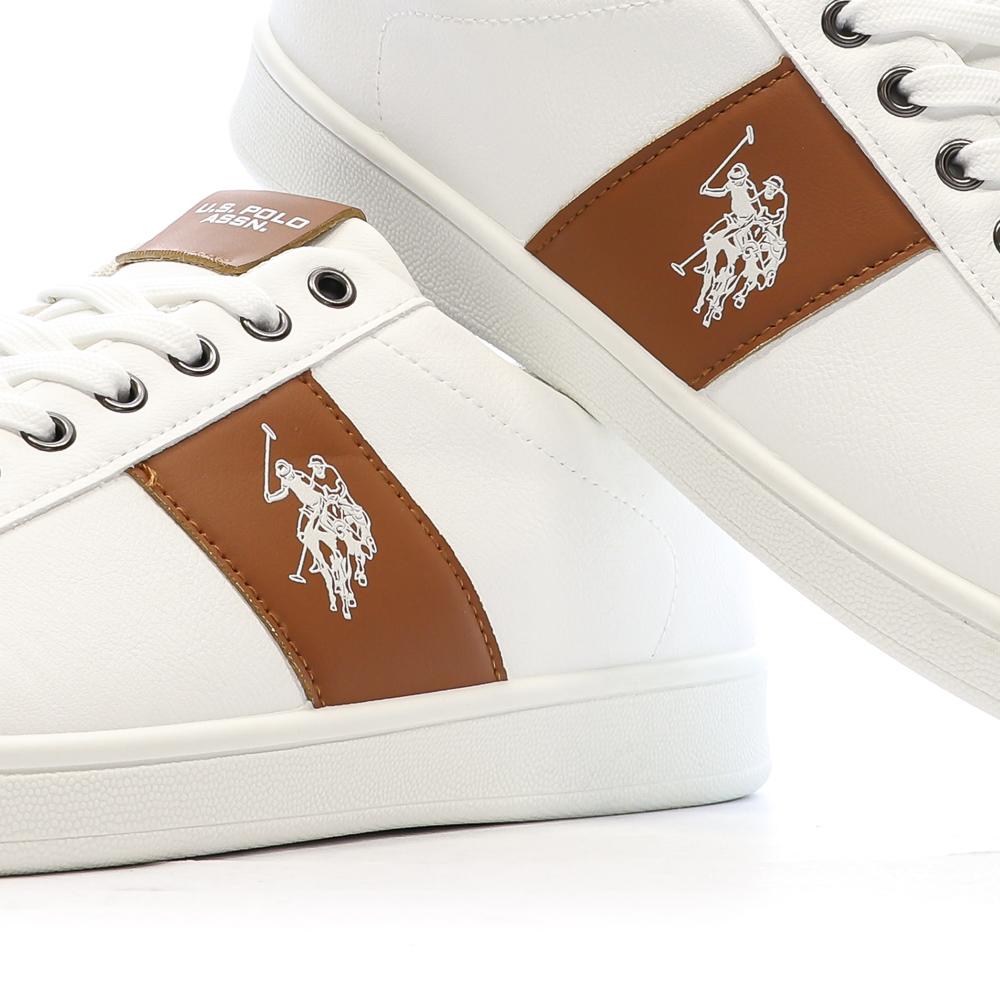Baskets Blanches/Camel Homme US Polo ASSN High-top vue 7