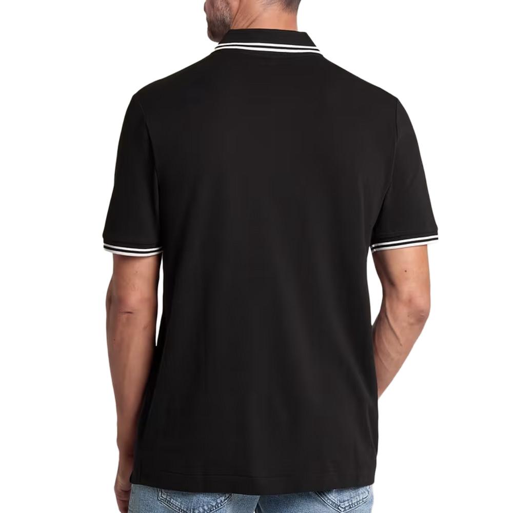 Polo negro para hombre G-Star RAW con cuello a rayas ver 2