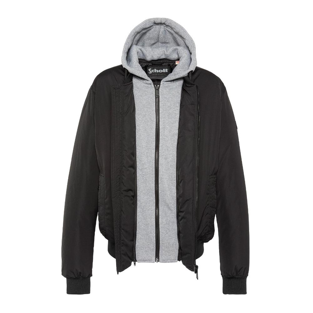 Jacke Schwarz Schott Pastron Abnehmbar Ansicht 3