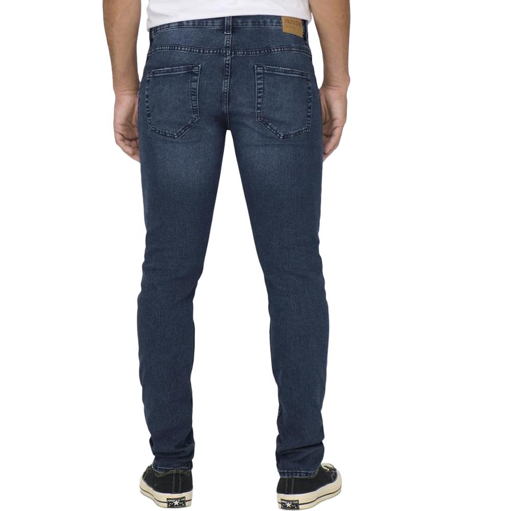 Dunkelblaue, verwaschene Regular-Fit-Jeans für Herren von Only & Sons Weft Ansicht 2