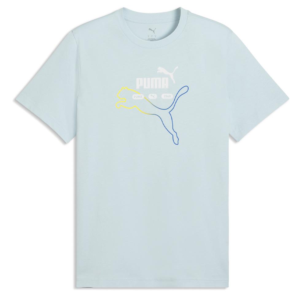 T-Shirt Bleu Clair Logo Graphique Homme PUMA Summer pas cher