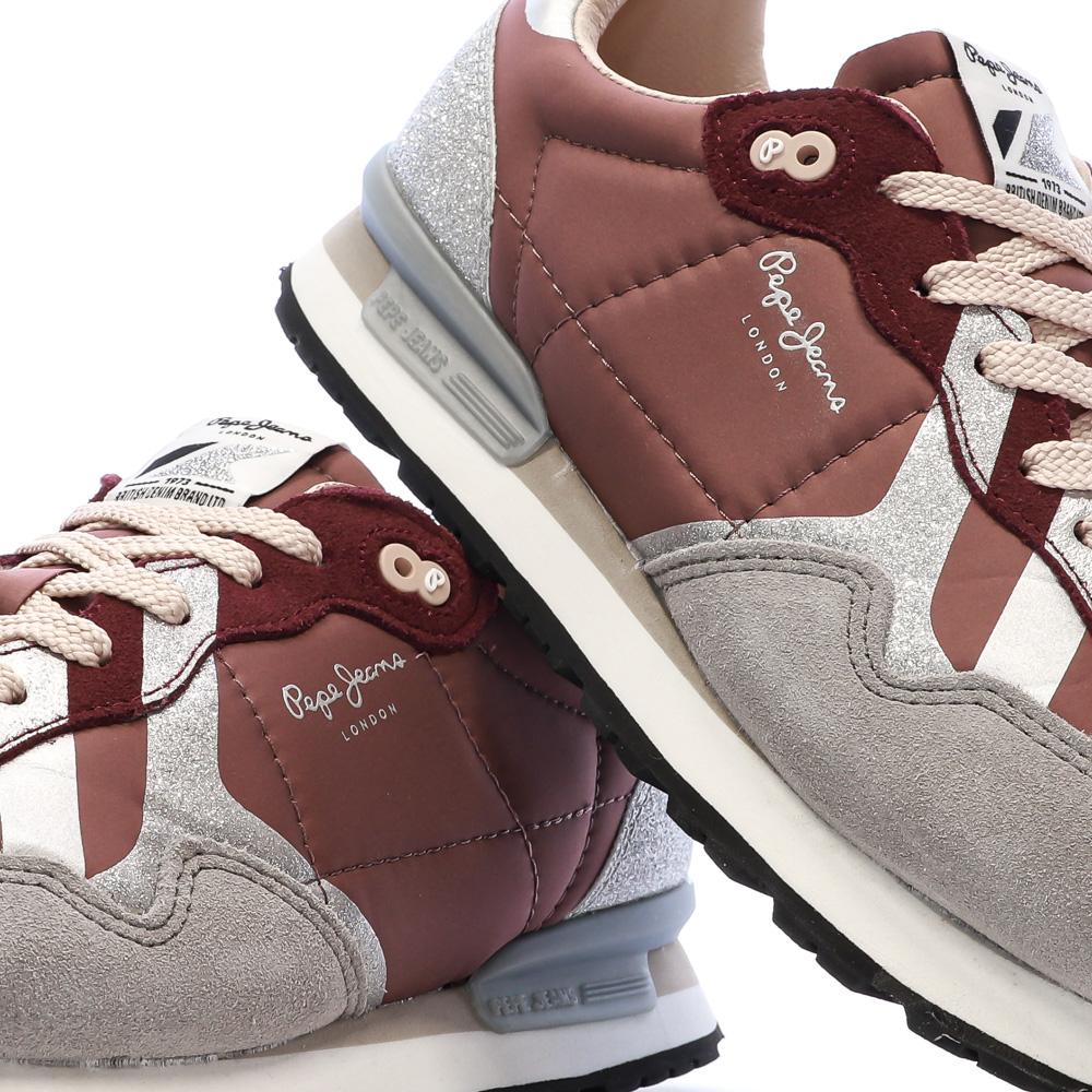 Baskets Bordeaux/Gris Femme Pepe jeans Marlon vue 7