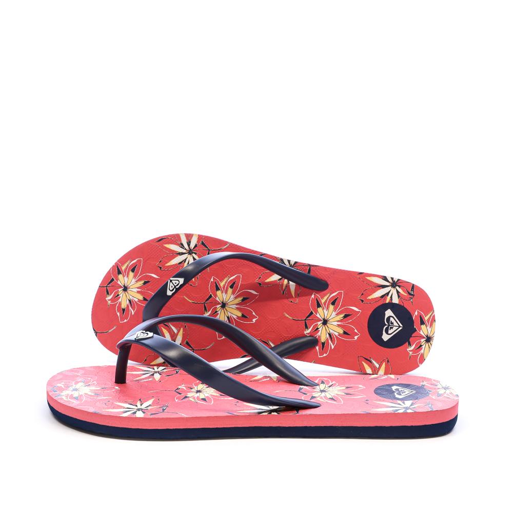 Roxy The Sea Penhat Girl's Pink Floral Flip Flops affordable