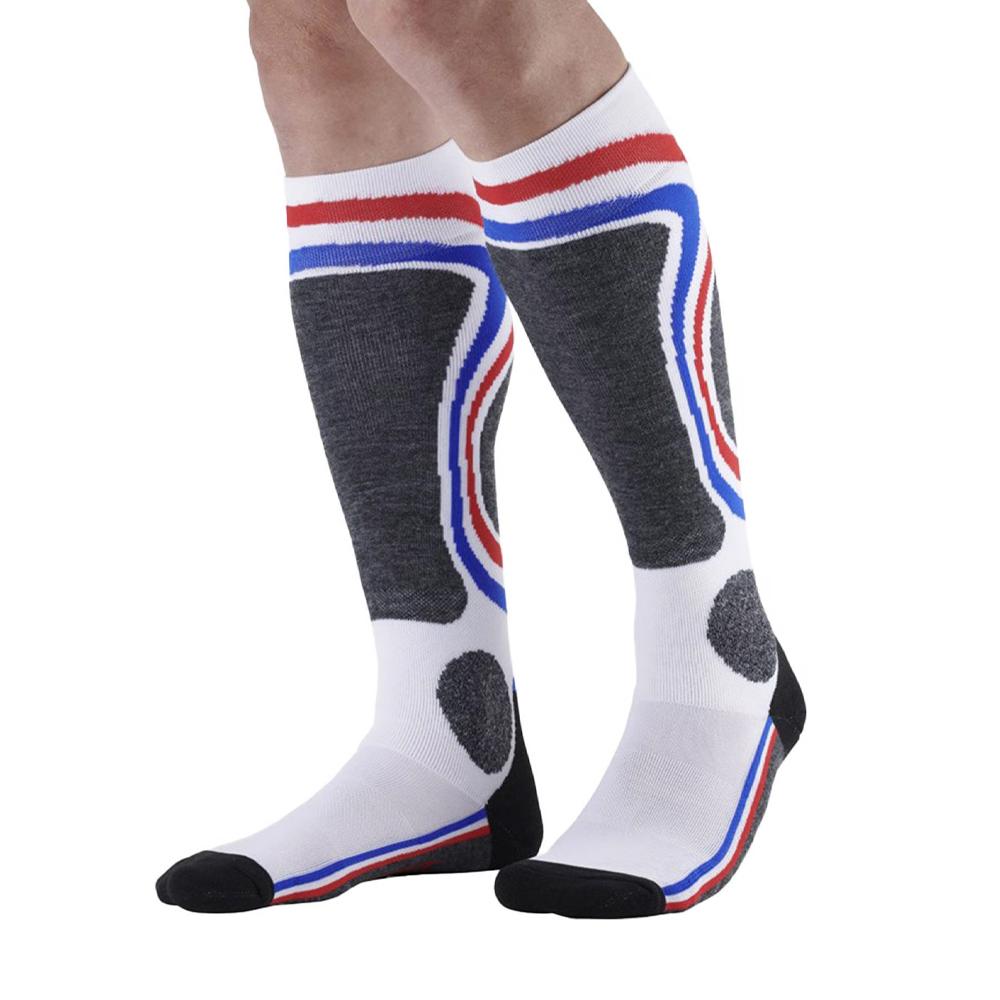 X1 Paire de Chaussettes Blanc/Rouge Mixte Ski French pas cher