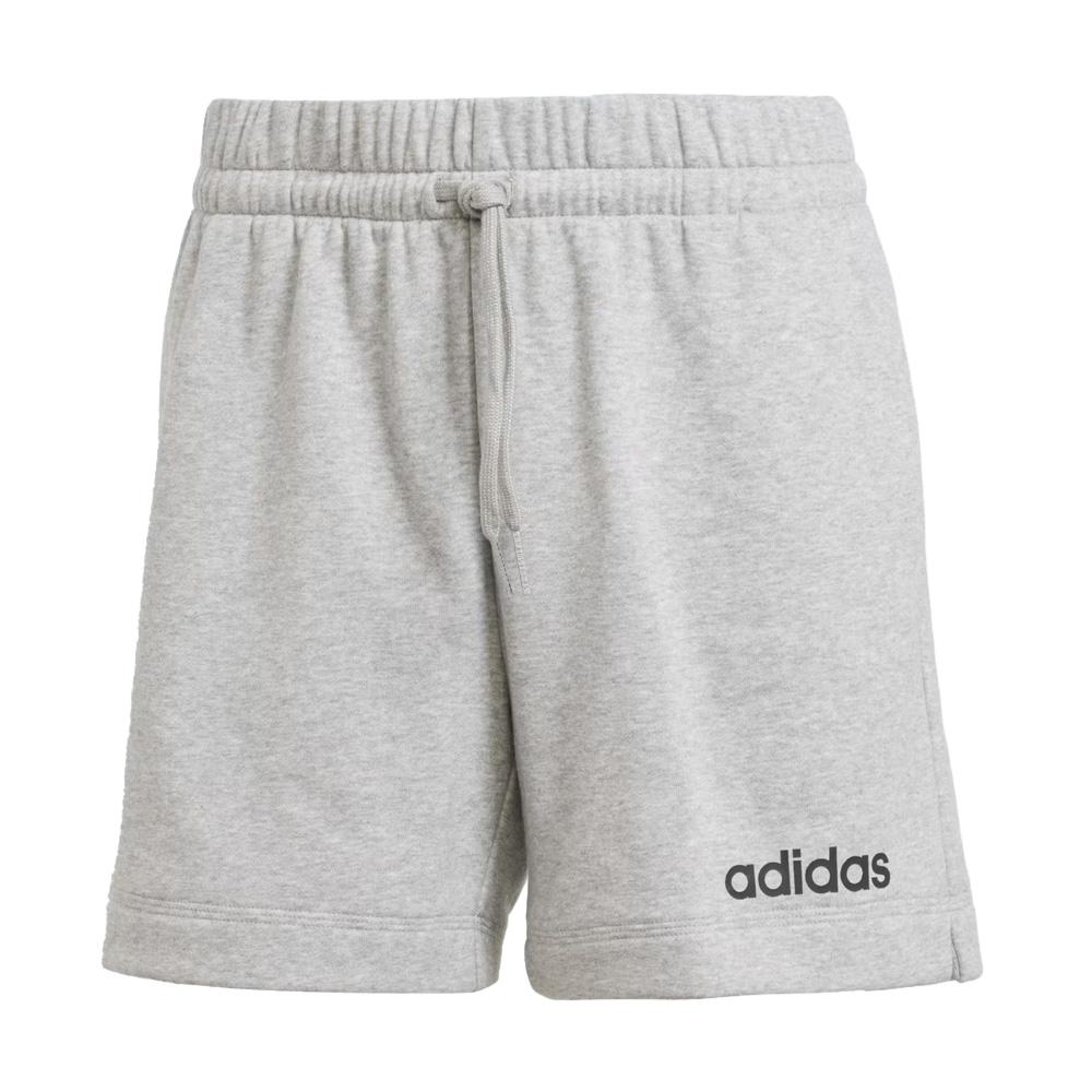 Camiseta corta gris para mujer Adidas Linear French Terry ver 3