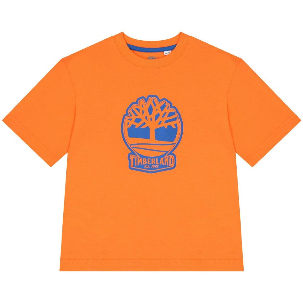 T-Shirt Orange Garçon Timberland T60422 Nectarine vue 2
