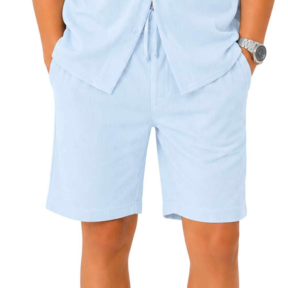 Short Bleu Garçon Paname Brothers Poly Texture pas cher