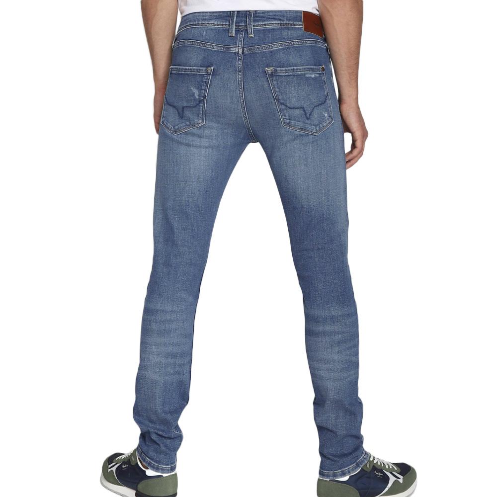 Blaue Skinny-Jeans für Herren von Pepe Jeans, verwaschen Ansicht 2