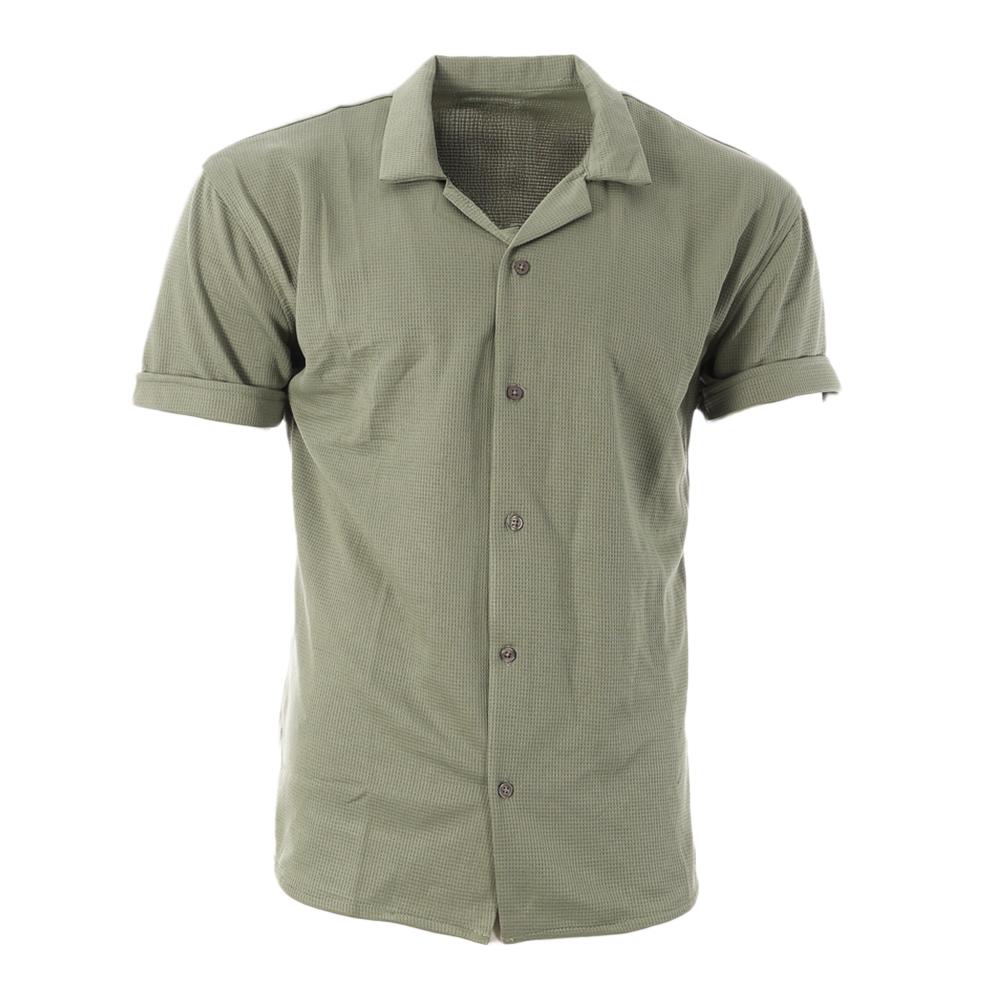 Chemise Manches Courtes Kaki Homme Paname Brothers DOV vue 2