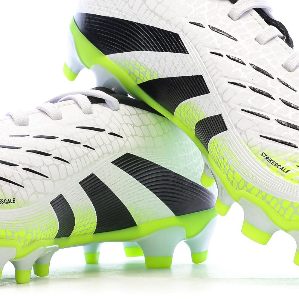 Chaussures de Foot Blanc/Noir/Jaune Junior Adidas Predator League MG vue 7
