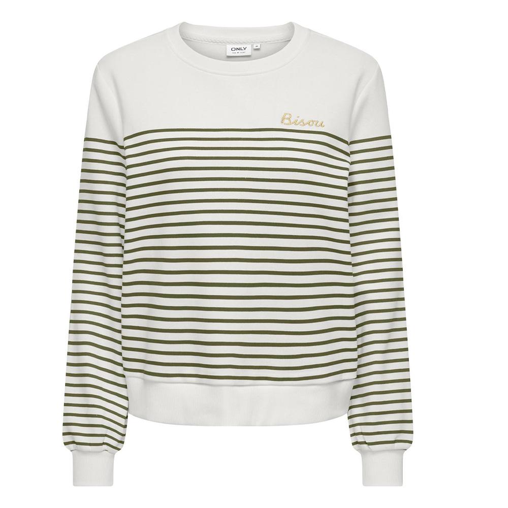 Weiß/Grünes Sweatshirt für Damen von Only Bine günstig