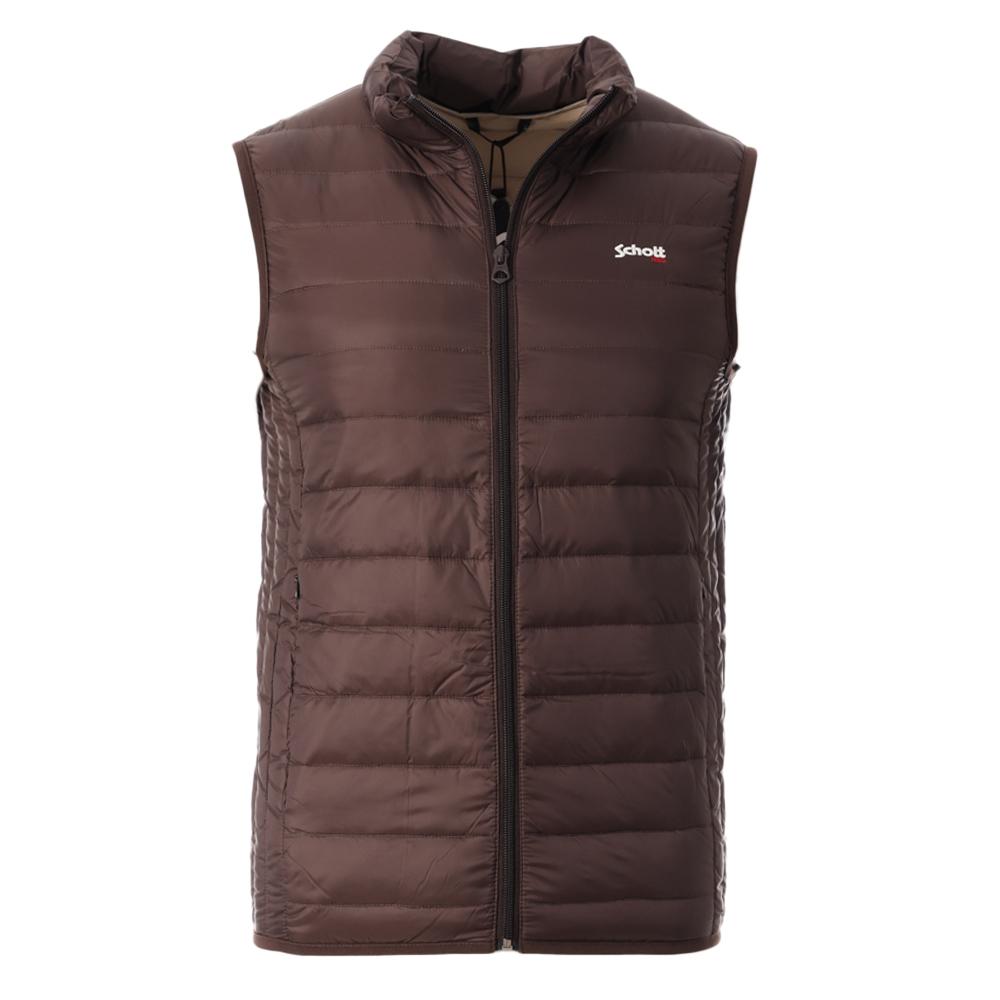 Chaqueta de pluma sin mangas Schott Hombre Marrón OAKLANDVRS barato