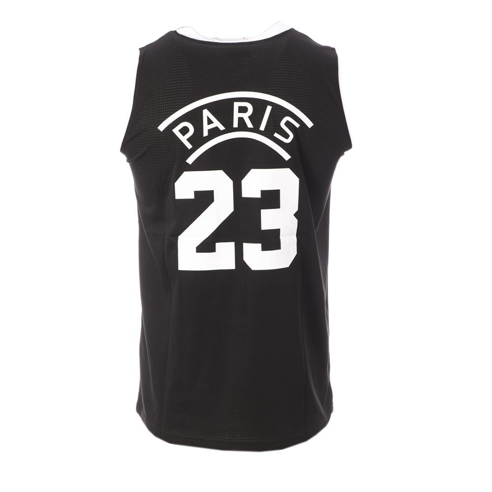 Camiseta de baloncesto negra para hombre de Paris Sport Zone Paris 23 ver 2
