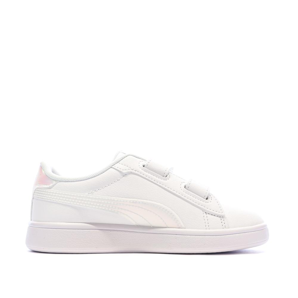 Baskets Blanches Fille Puma Smash 3.0 HoloS vue 2