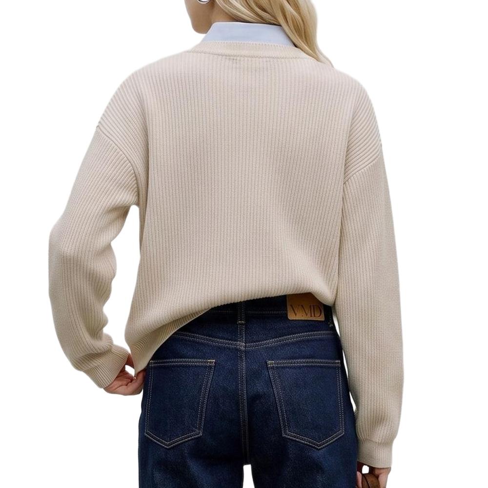 Pull Beige Femme Vero Moda Gold Lux vue 3